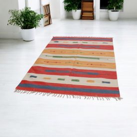   Indiai Kilim szőnyeg 140x200 modern kelim szőnyeg pamutból