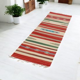 Indiai Kilim futószőnyeg 60x240 vékony pamut szőnyeg