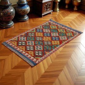   Chobi Kilim szőnyeg 84x124 kézi szövésű afgán gyapjú kilim