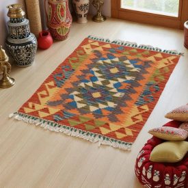   Kilim szőnyeg Chobi 84x58 kézi szövésű afgán gyapjú kilim