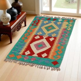   Afgán Kilim szőnyeg Chobi 58x94 kézi szövésű etnikai kilim