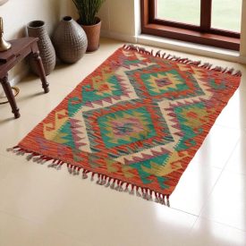  Kilim szőnyeg Chobi 92x63 kézi szövésű afgán gyapjú kilim
