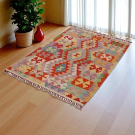   Kilim szőnyeg Chobi 152x101 kézi szövésű afgán gyapjú kilim