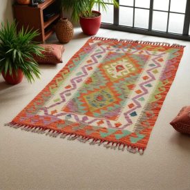   Afgán Kilim szőnyeg Chobi 131x81 kézi szövésű etnikai kilim