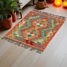   Kilim szőnyeg Chobi 80x62 kézi szövésű afgán gyapjú kilim