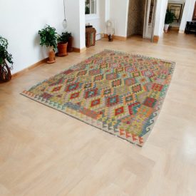   Afgán Kilim szőnyeg Chobi 205x303 etnikai kézi szövésű Kilim
