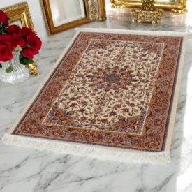   Viszkóz szőnyeg Reihan cream 90x150 minőségi gobelin hatású szőnyeg Iránból