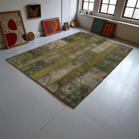 Design szőnyeg zöld Patchwork 169x238 nappali szőnyeg