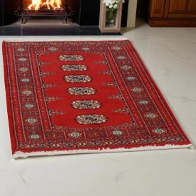   Pakisztáni szőnyeg bordó Bukhara 80x111 kézi csomózású szőnyeg