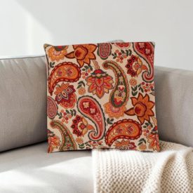 Krém díszpárna 45x45 – Paisley kert