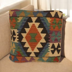 Afgán Kilim párnahuzat 45x45 kézi szövésű párna