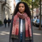 Női stóla bordó 215x105 elegáns női vállkendő