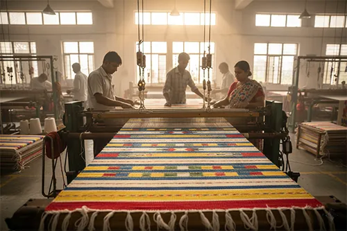 indiai Larya kilim készítése